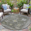 Piper Looms Chantille Global ACN2025 Pewter Machine Washable Area Rug Round Outdoor Lifestyle Image Feature