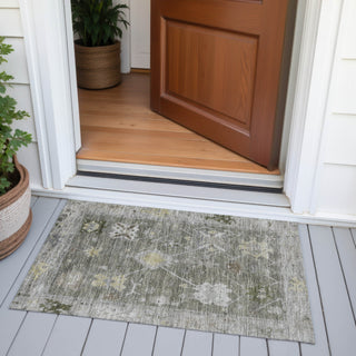 Piper Looms Chantille Global ACN2025 Pewter Machine Washable Area Rug Scatter Outdoor Lifestyle Image Feature