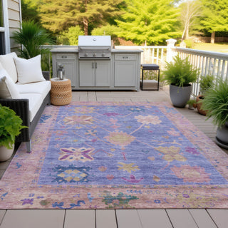 Piper Looms Chantille Global ACN2025 Purple Machine Washable Area Rug Outdoor Lifestyle Image Feature
