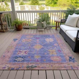 Piper Looms Chantille Global ACN2025 Purple Machine Washable Area Rug Outdoor Lifestyle Image Feature