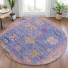 Piper Looms Chantille Global ACN2025 Purple Machine Washable Area Rug Round Lifestyle Image Feature