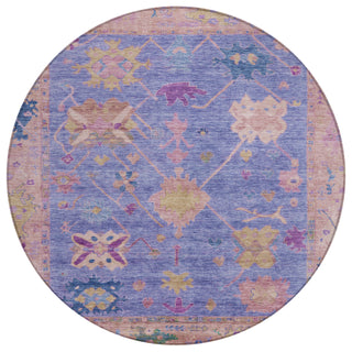 Piper Looms Chantille Global ACN2025 Purple Machine Washable Area Rug Round Main Image