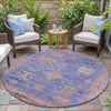Piper Looms Chantille Global ACN2025 Purple Machine Washable Area Rug Round Outdoor Lifestyle Image Feature