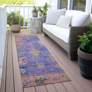 Piper Looms Chantille Global ACN2025 Purple Machine Washable Area Rug Runner Outdoor Lifestyle Image Feature