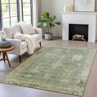 Piper Looms Chantille Global ACN2025 Sage Machine Washable Area Rug Lifestyle Image Feature