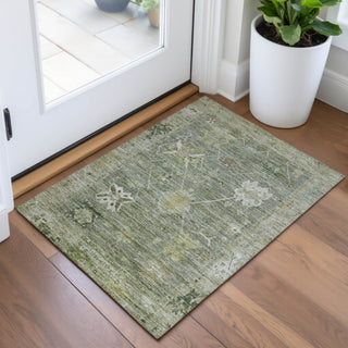 Piper Looms Chantille Global ACN2025 Sage Machine Washable Area Rug Scatter Lifestyle Image Feature