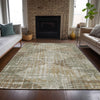 Piper Looms Chantille Geometric ACN2026 Aloe Machine Washable Area Rug Lifestyle Image Feature