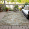 Piper Looms Chantille Geometric ACN2026 Aloe Machine Washable Area Rug Outdoor Lifestyle Image Feature
