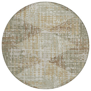 Piper Looms Chantille Geometric ACN2026 Aloe Machine Washable Area Rug Round Main Image