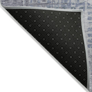 Piper Looms Chantille Geometric ACN2026 Blue Machine Washable Area Rug Backing Image