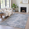 Piper Looms Chantille Geometric ACN2026 Blue Machine Washable Area Rug Lifestyle Image Feature