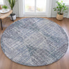 Piper Looms Chantille Geometric ACN2026 Blue Machine Washable Area Rug Round Lifestyle Image Feature