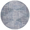 Piper Looms Chantille Geometric ACN2026 Blue Machine Washable Area Rug Round Main Image