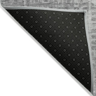 Piper Looms Chantille Geometric ACN2026 Gray Machine Washable Area Rug Backing Image