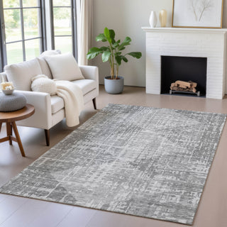 Piper Looms Chantille Geometric ACN2026 Gray Machine Washable Area Rug Lifestyle Image Feature