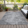 Piper Looms Chantille Geometric ACN2026 Gray Machine Washable Area Rug Outdoor Lifestyle Image Feature