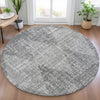 Piper Looms Chantille Geometric ACN2026 Gray Machine Washable Area Rug Round Lifestyle Image Feature