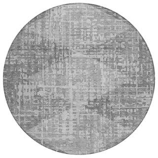 Piper Looms Chantille Geometric ACN2026 Gray Machine Washable Area Rug Round Main Image