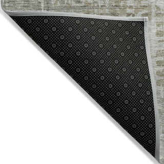 Piper Looms Chantille Geometric ACN2026 Pewter Machine Washable Area Rug Backing Image