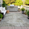 Piper Looms Chantille Geometric ACN2026 Pewter Machine Washable Area Rug Outdoor Lifestyle Image Feature
