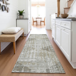 Piper Looms Chantille Geometric ACN2026 Pewter Machine Washable Area Rug Runner Lifestyle Image Feature