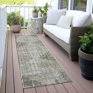 Piper Looms Chantille Geometric ACN2026 Pewter Machine Washable Area Rug Runner Outdoor Lifestyle Image Feature
