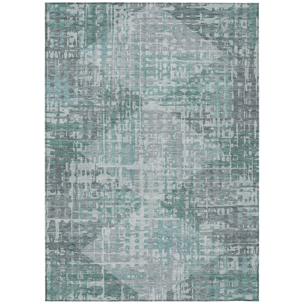 Piper Looms Chantille Geometric ACN2026 Teal Machine Washable Area Rug main image
