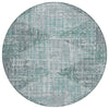 Piper Looms Chantille Geometric ACN2026 Teal Machine Washable Area Rug Round Main Image