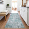 Piper Looms Chantille Geometric ACN2026 Teal Machine Washable Area Rug Runner Lifestyle Image Feature