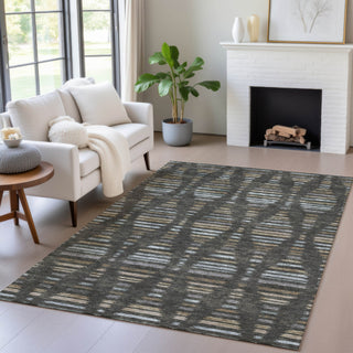 Piper Looms Chantille Stripes ACN2027 Coffee Machine Washable Area Rug Lifestyle Image Feature
