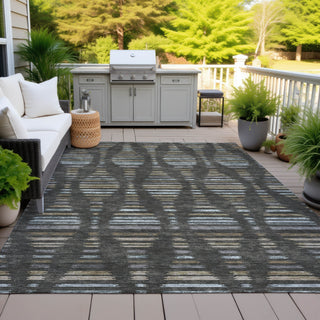 Piper Looms Chantille Stripes ACN2027 Coffee Machine Washable Area Rug Outdoor Lifestyle Image Feature