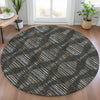 Piper Looms Chantille Stripes ACN2027 Coffee Machine Washable Area Rug Round Lifestyle Image Feature