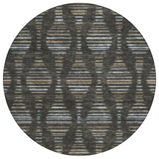 Piper Looms Chantille Stripes ACN2027 Coffee Machine Washable Area Rug Round Main Image