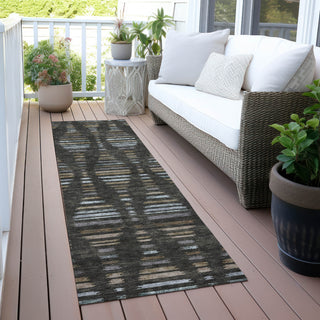 Piper Looms Chantille Stripes ACN2027 Coffee Machine Washable Area Rug Runner Outdoor Lifestyle Image Feature