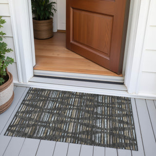 Piper Looms Chantille Stripes ACN2027 Coffee Machine Washable Area Rug Scatter Outdoor Lifestyle Image Feature