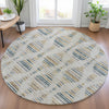 Piper Looms Chantille Stripes ACN2027 Linen Machine Washable Area Rug Round Lifestyle Image Feature