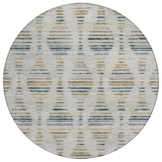 Piper Looms Chantille Stripes ACN2027 Linen Machine Washable Area Rug Round Main Image