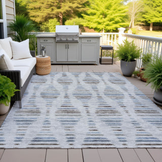 Piper Looms Chantille Stripes ACN2027 Putty Machine Washable Area Rug Outdoor Lifestyle Image Feature