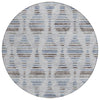 Piper Looms Chantille Stripes ACN2027 Putty Machine Washable Area Rug Round Main Image