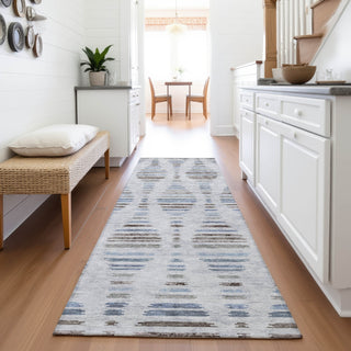 Piper Looms Chantille Stripes ACN2027 Putty Machine Washable Area Rug Runner Lifestyle Image Feature