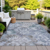 Piper Looms Chantille Floral ACN2028 Blue Machine Washable Area Rug Outdoor Lifestyle Image Feature