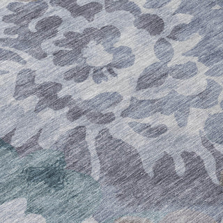 Piper Looms Chantille Floral ACN2028 Blue Machine Washable Area Rug Swatch Image