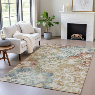 Piper Looms Chantille Floral ACN2028 Paprika Machine Washable Area Rug Lifestyle Image Feature