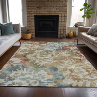 Piper Looms Chantille Floral ACN2028 Paprika Machine Washable Area Rug Lifestyle Image Feature