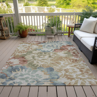 Piper Looms Chantille Floral ACN2028 Paprika Machine Washable Area Rug Outdoor Lifestyle Image Feature