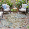 Piper Looms Chantille Floral ACN2028 Paprika Machine Washable Area Rug Round Outdoor Lifestyle Image Feature