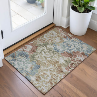 Piper Looms Chantille Floral ACN2028 Paprika Machine Washable Area Rug Scatter Lifestyle Image Feature