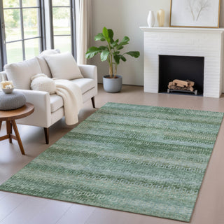 Piper Looms Chantille Stripes ACN2029 Aloe Machine Washable Area Rug Lifestyle Image Feature