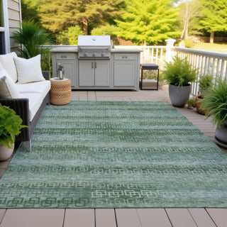 Piper Looms Chantille Stripes ACN2029 Aloe Machine Washable Area Rug Outdoor Lifestyle Image Feature