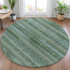 Piper Looms Chantille Stripes ACN2029 Aloe Machine Washable Area Rug Round Lifestyle Image Feature